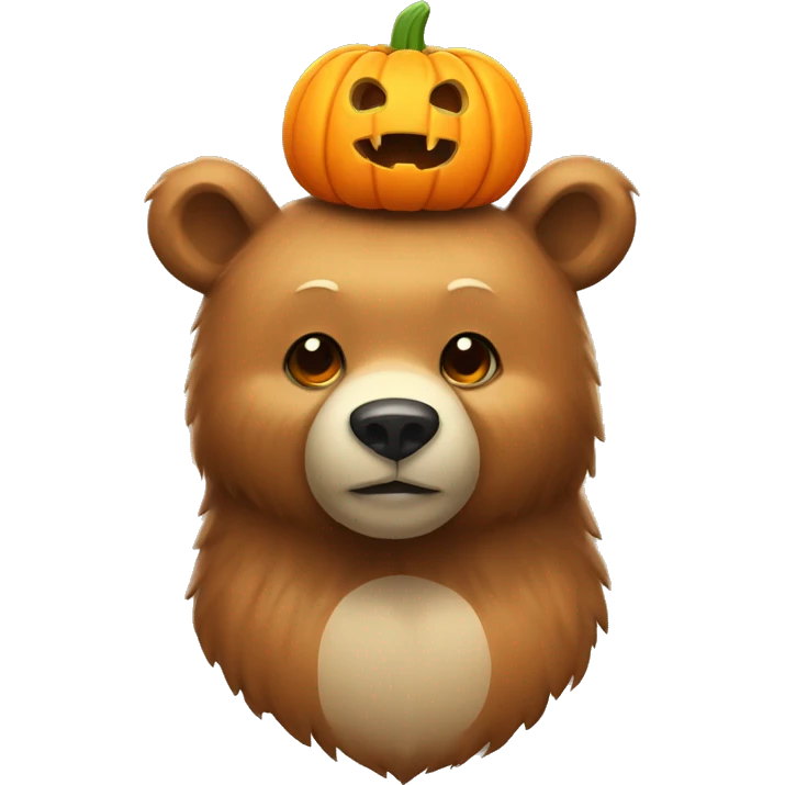 bear with a pumpkin hat emoji