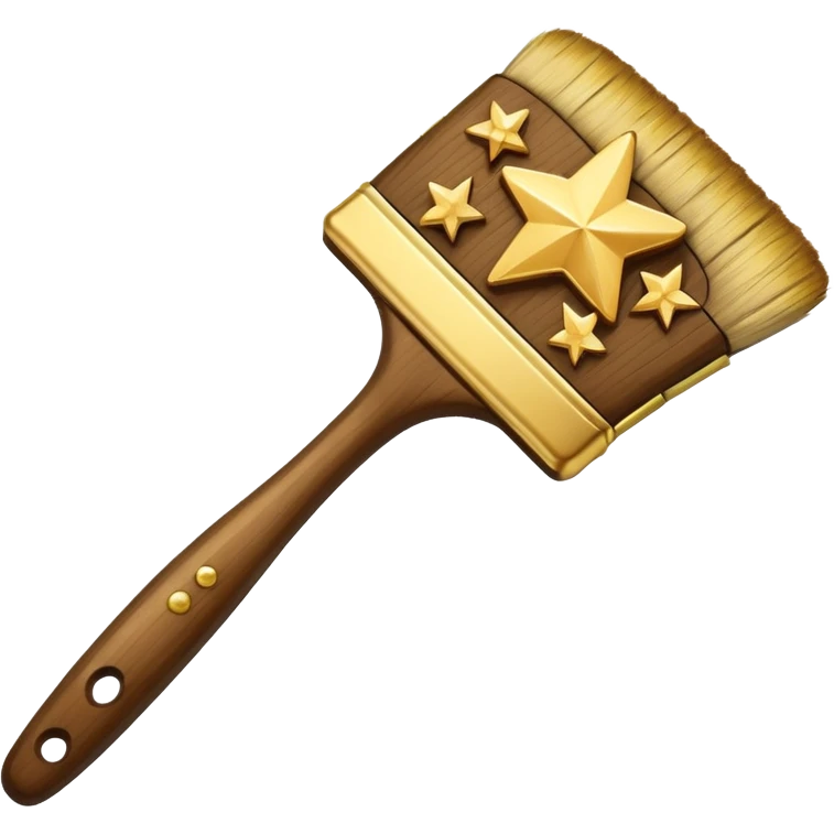 a painting brush with shiny stars emoji