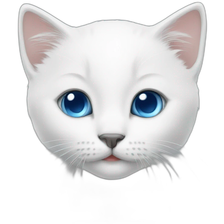 white kitten with blue eyes emoji