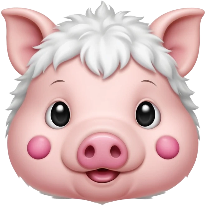 white and black baby pig emoji