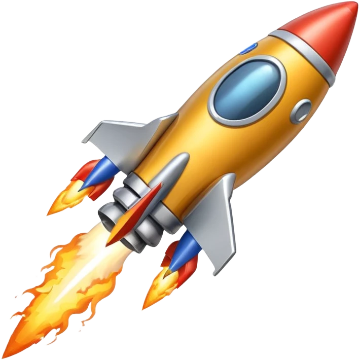 Bitcoin riding a rocket emoji