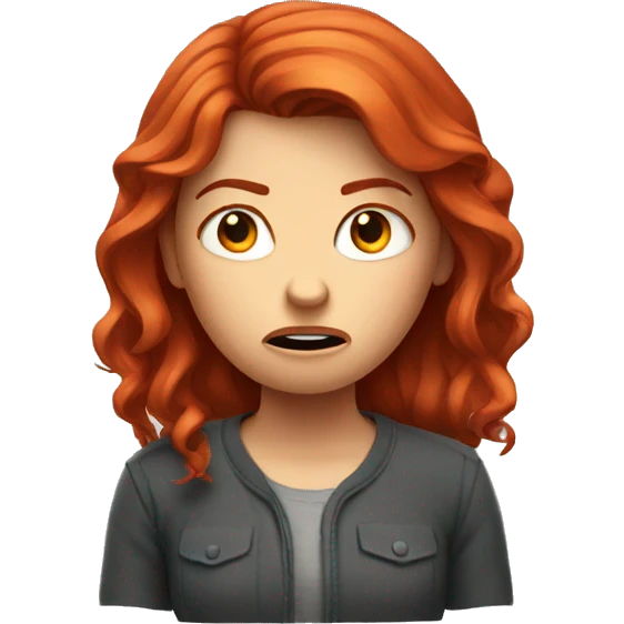 red-haired girl is angry emoji