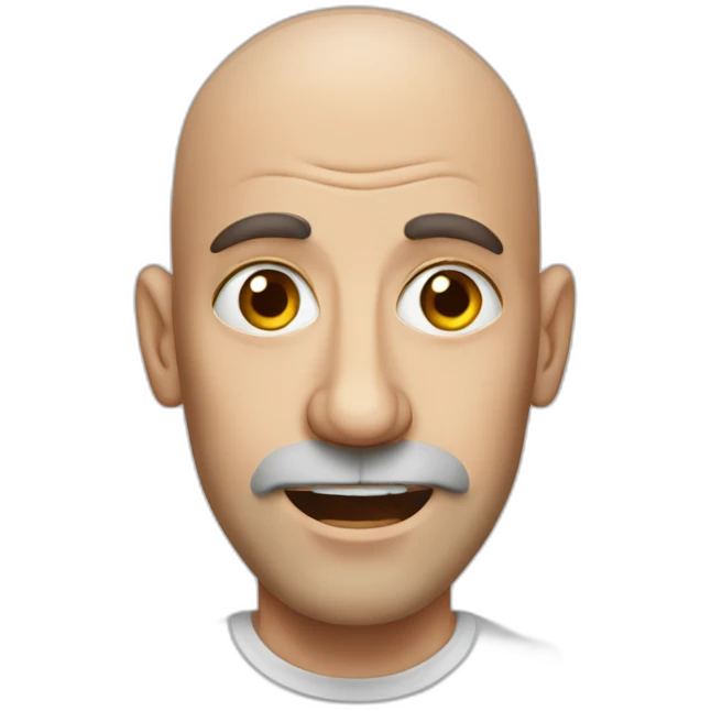 bald jewish man with agressive face emoji