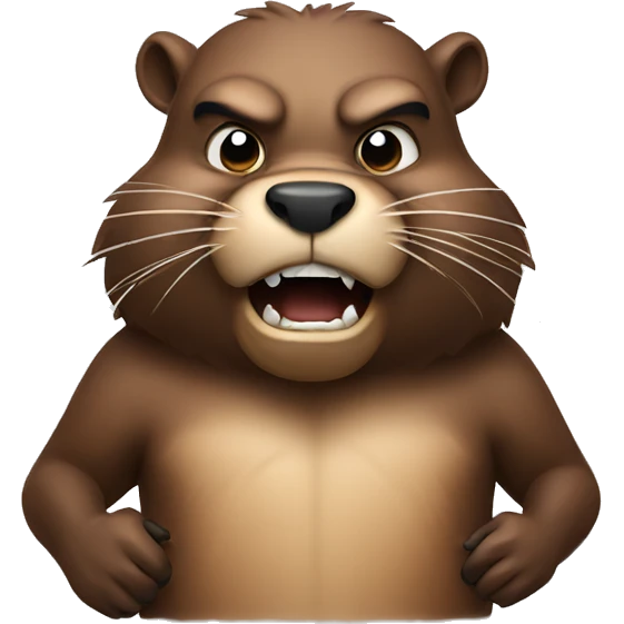 An angry beaver emoji