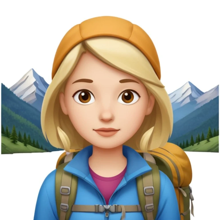 girl back packing mountains background  emoji