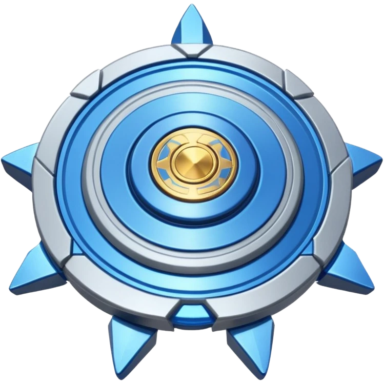A blue Beyblade with 3 pointed blades like Victory Valtryek emoji