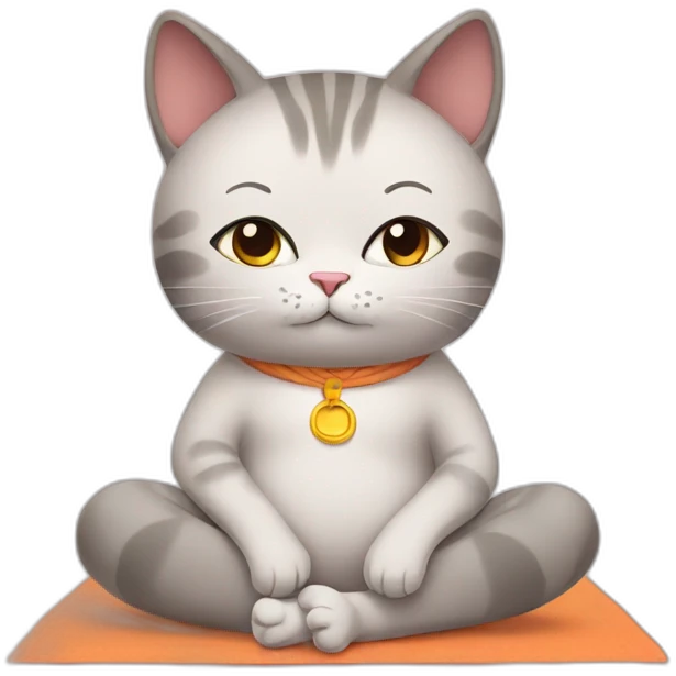 cat doing yoga emoji