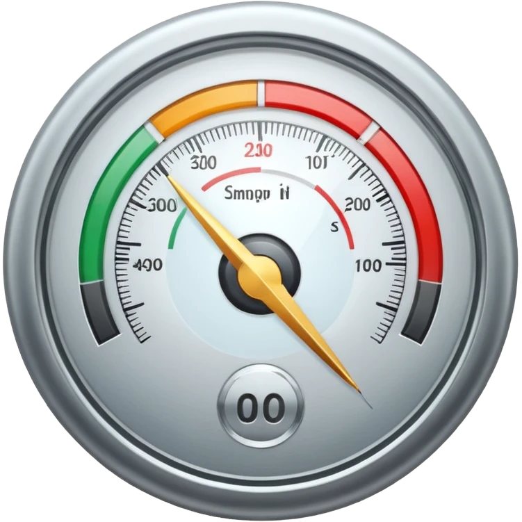 analog progress tracker, circular gauge with needle emoji