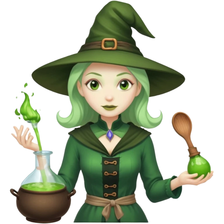 green witch cooking potion emoji