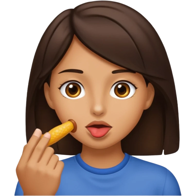 Brunette with cock in mouth emoji