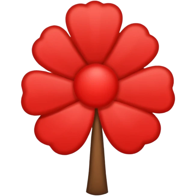 Un trébol de cinco hojas rojo emoji
