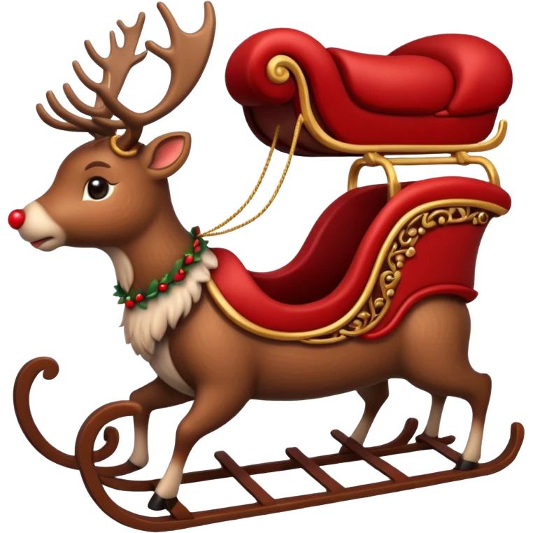 cute reindeer and sleigh emoji