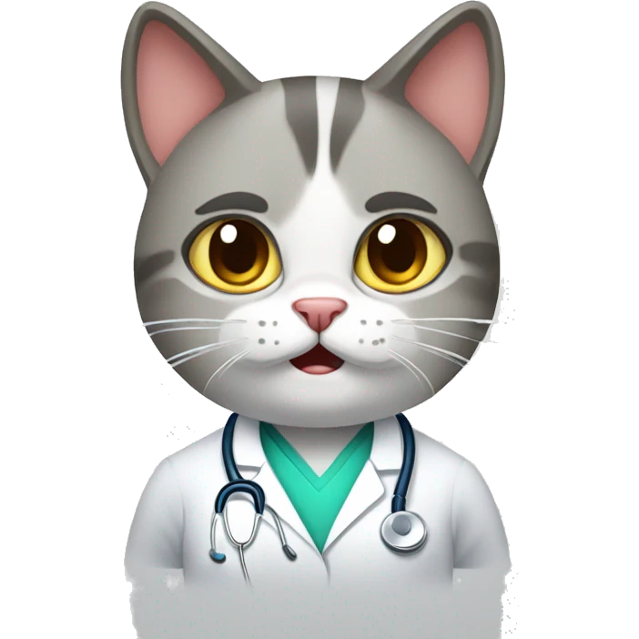 Doctor cat frustrated, because patient is not walking 10 thousand steps a day emoji