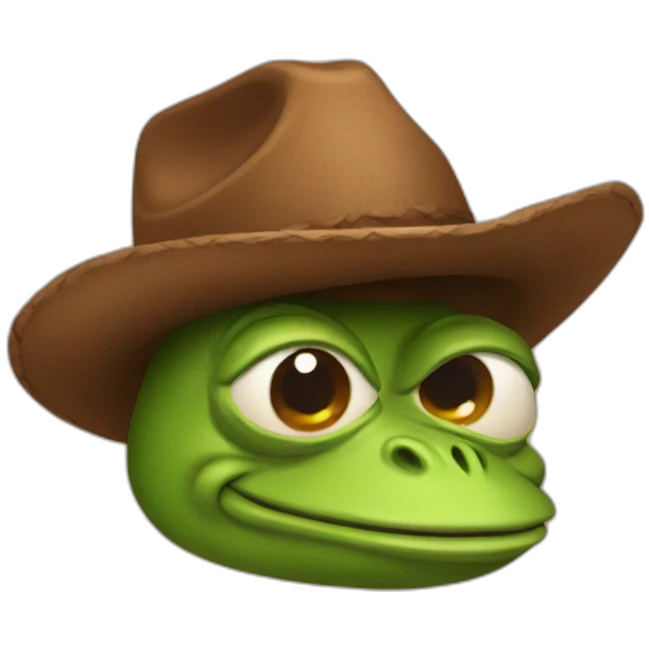 pepe with brown cowboy hat emoji