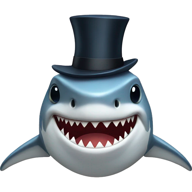 Shark with a top hat emoji