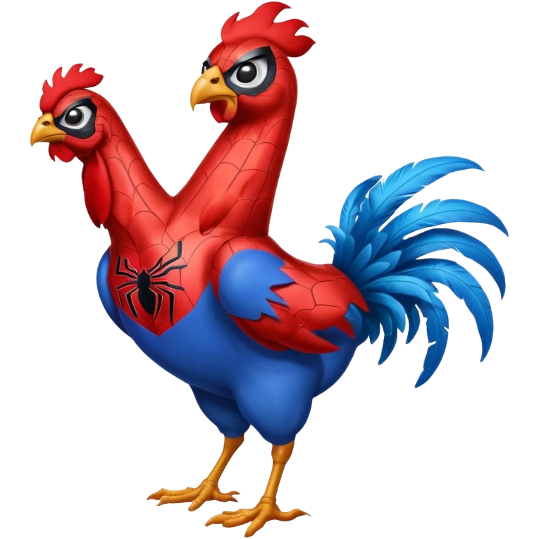 Spiderman but hes a chicken emoji