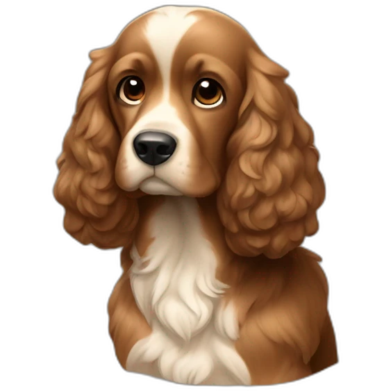 Cocker qui a une pelage noir marron beige emoji