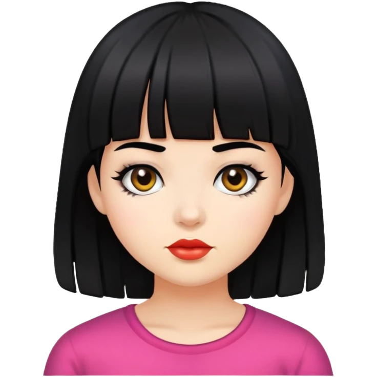 Girl with black bang and hair emoji