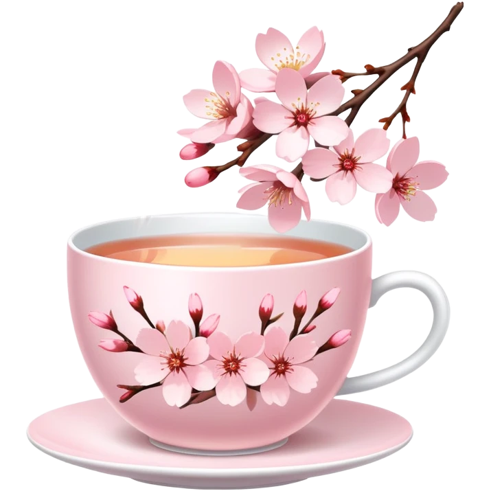 Cute Pastel pink Cherry Blossom Sakura Tea emoji