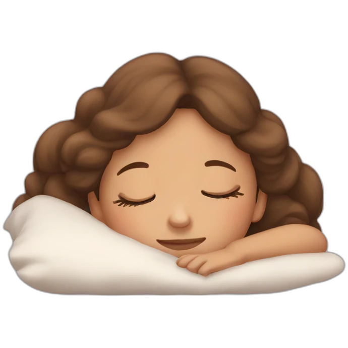 brown hair young girl sleeping emoji