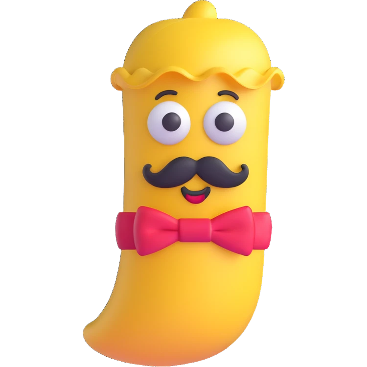 a single Pringles potato chip with a mustache and red bow tie, emoji style, simple and recognizable emoji