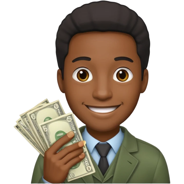 Black man with Money  emoji