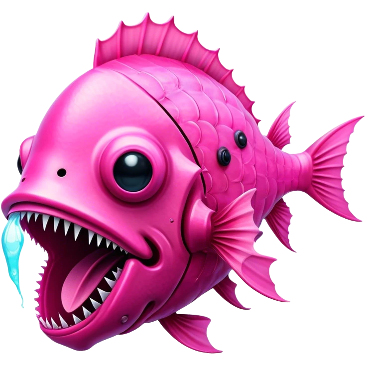 Pink Angler fish with light on emoji