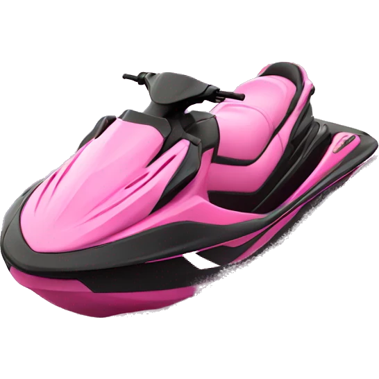 Realistic pink jet ski isolated  emoji