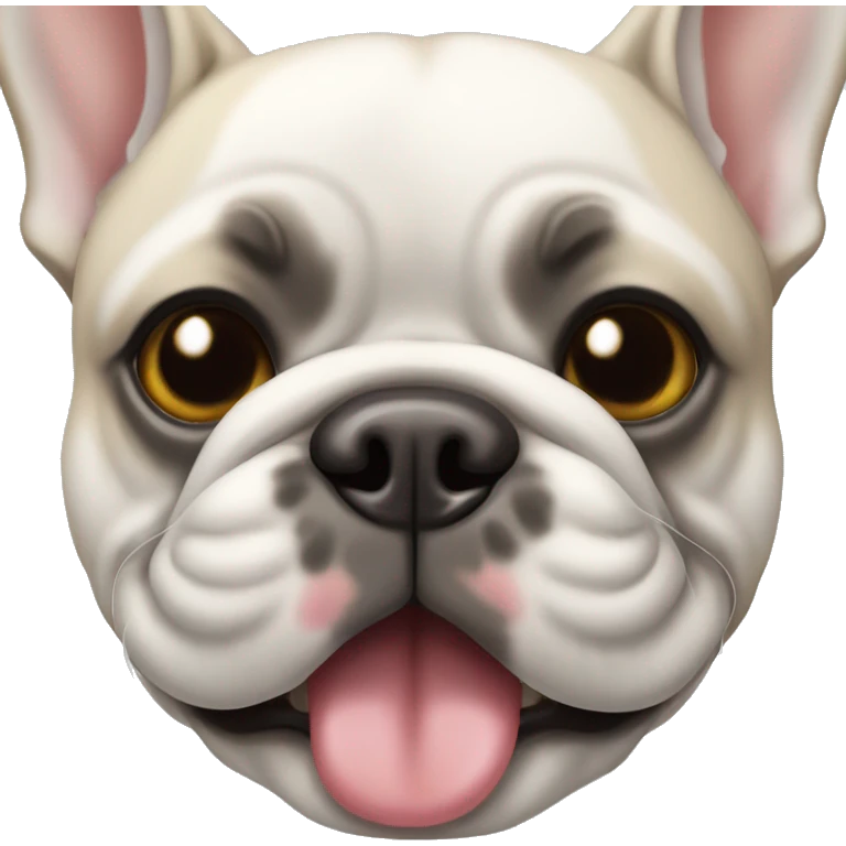  blue sable french bulldog showing teeth emoji