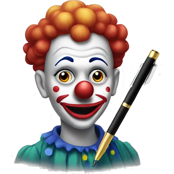 Clown with a pen emoji