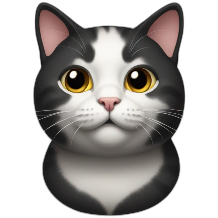 cat black fat emoji