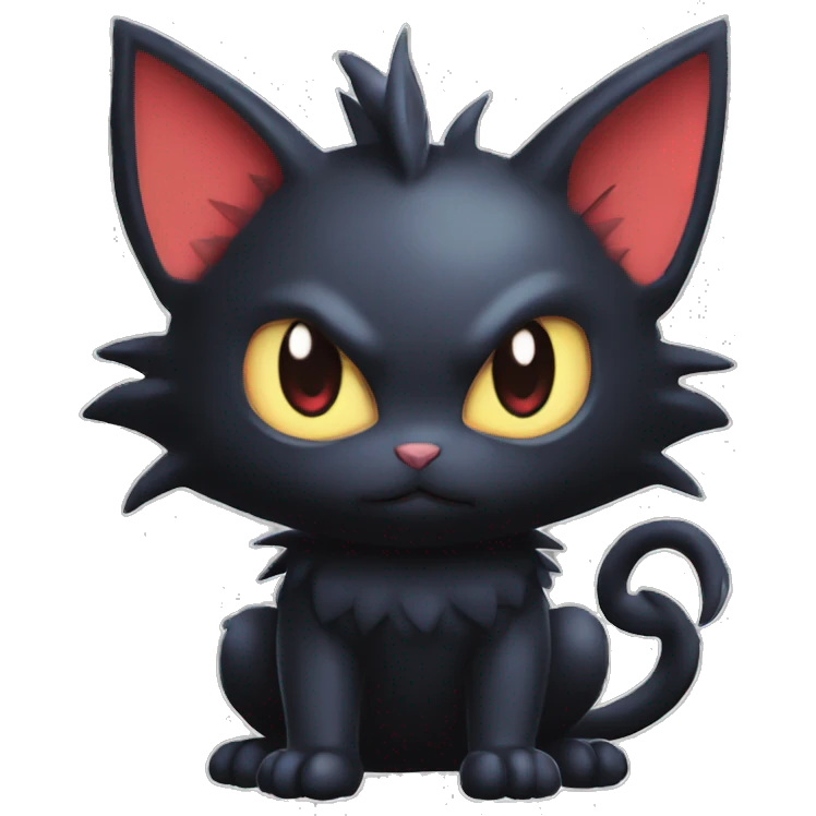 Cool Cute Edgy Dark Black Chibi Noibat-Litten-Pokémon-Fakémon-hybrid emoji