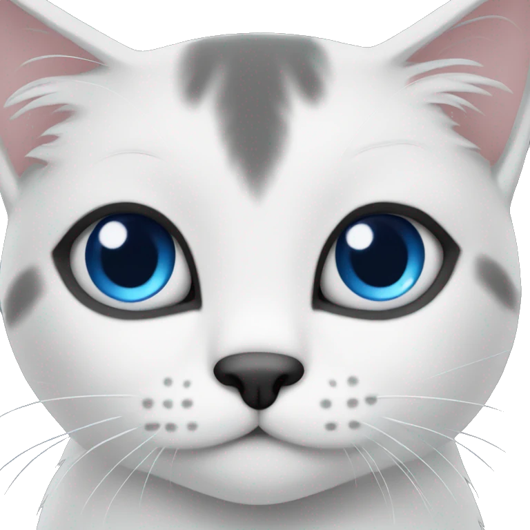 Cat black and white blue eyes emoji