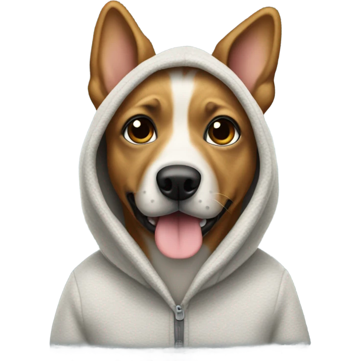 Dog wearing hoodie emoji