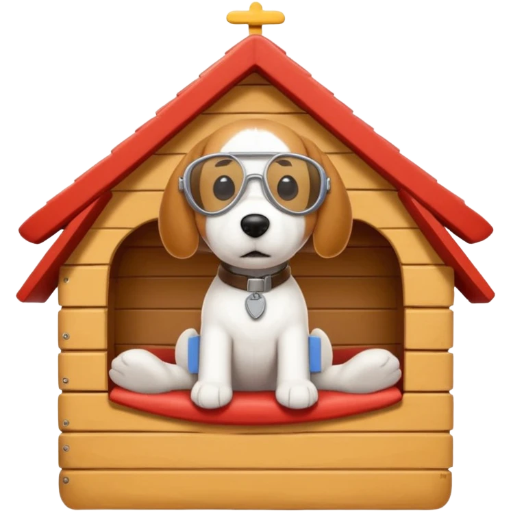 🐶☁️✨ Snoopy daydreaming on his doghouse emoji