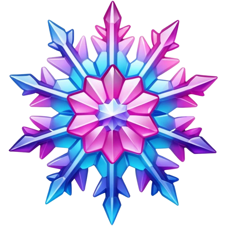 Gradient iridescent Pink violet blue crystal star snowflake  emoji