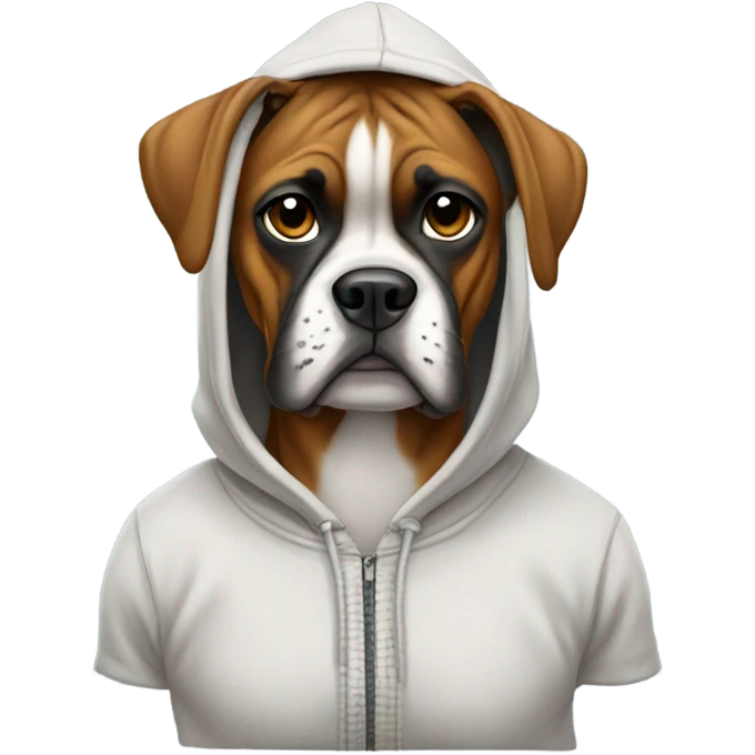 Boxer dog with hoodie  emoji