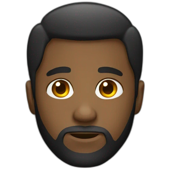 Black man with a European haircut and a beard  emoji