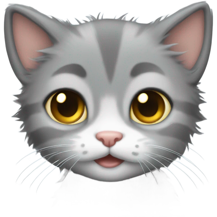 fuzzy gray kitten emoji