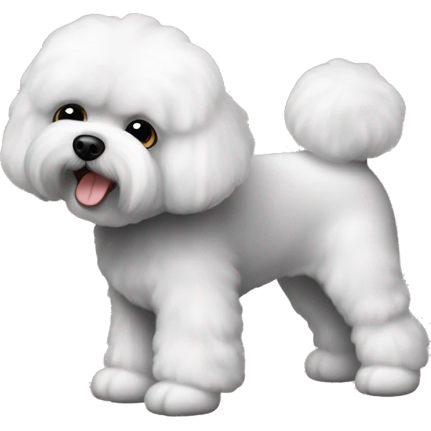 3 leg black bichon frise emoji