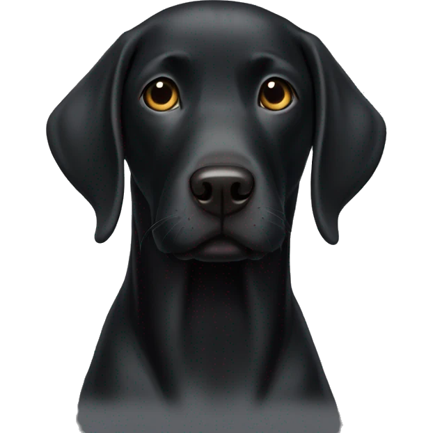 Black labrador wearing a Gosię emoji