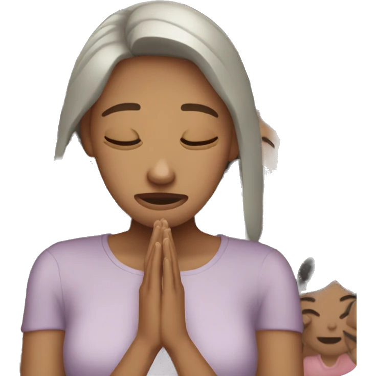 Lady crying in hands on knees emoji