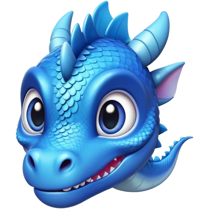 cute blue baby dragon head  emoji