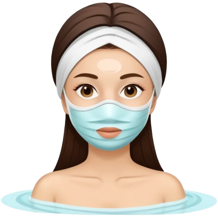 Lady with face mask spa beauty full face relaxing emoji