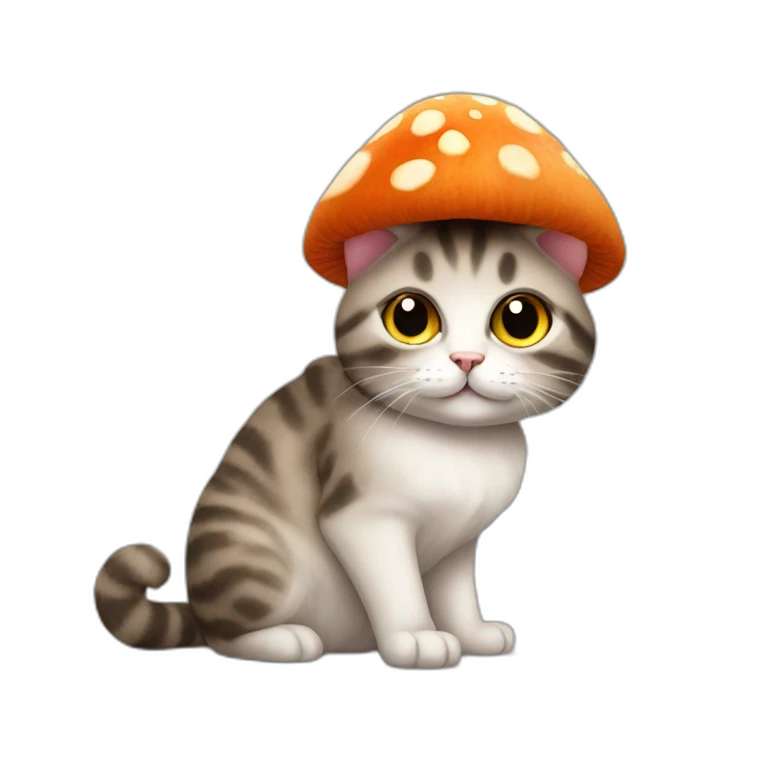 Cat with mushroom hat emoji