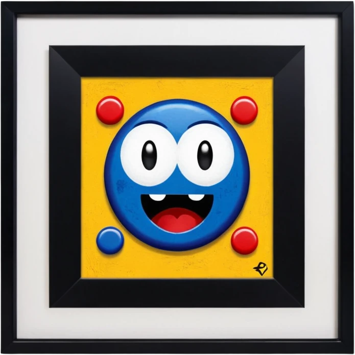 Painting that says "Get out of my game!!" emoji