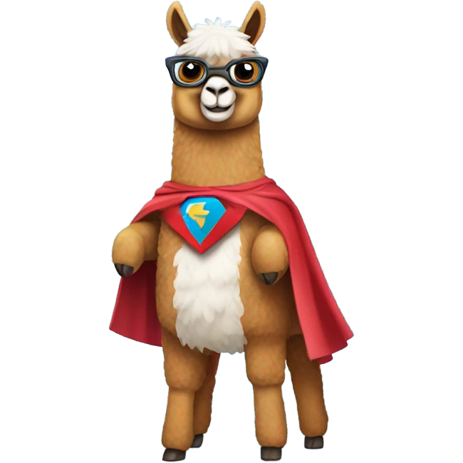Llama wearing superhero cape emoji
