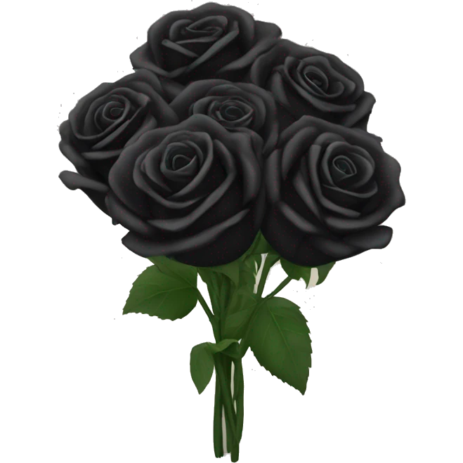 Boquet of black roses emoji