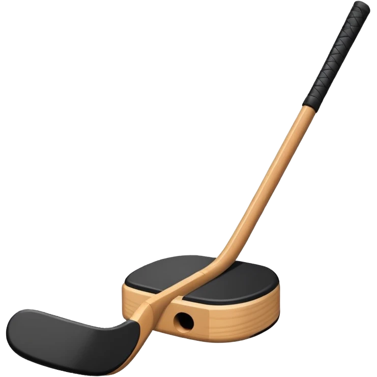 hockey stick and puck emoji