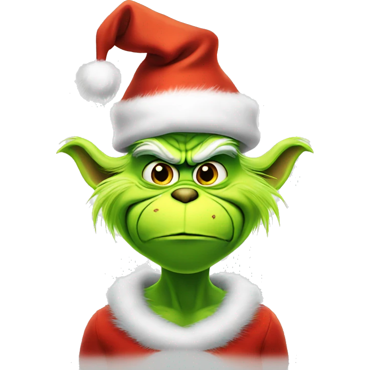 Grinch with a chrismas hat emoji